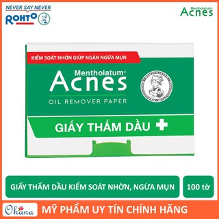 Giấy Thấm Dầu Acnes Giúp Kiểm Soát Nhờn, Ngăn Ngừa Mụn Acnes Oil Remover Paper (100 tờ)