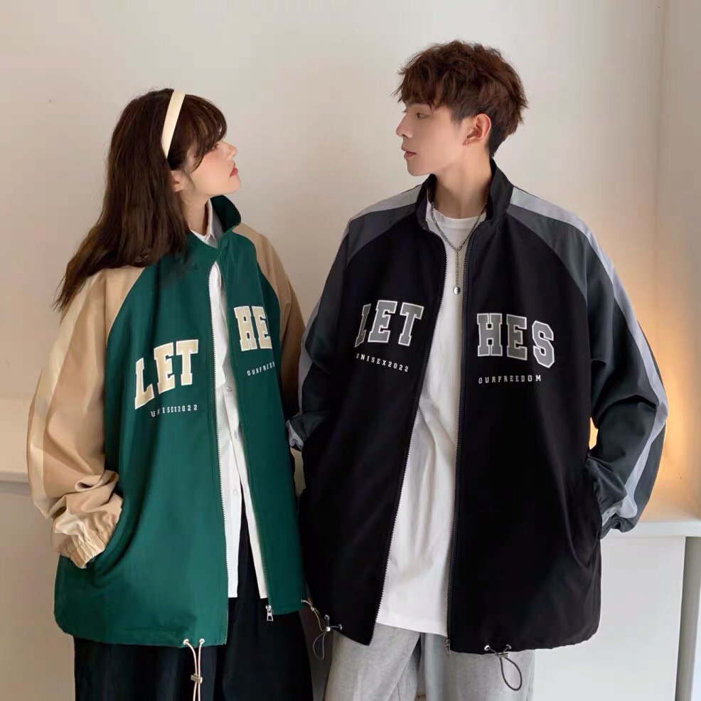 Áo Khoác Bomber Jacket Dù 2 Lớp LET HES Varsity Form Rộng Nam Nữ Unisex Phong Cách Hàn Quốc Ulzzang