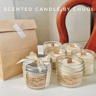Scented candle by chiếc bấc gỗ - nến thơm bấc gỗ organic thiên nhiên