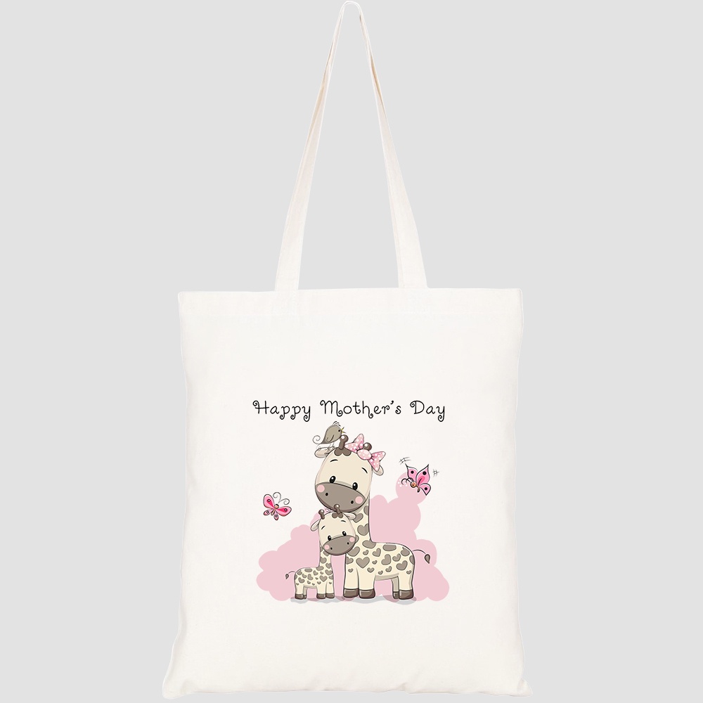 Túi vải tote canvas HTFashion in hình mothers day card two cute HT438
