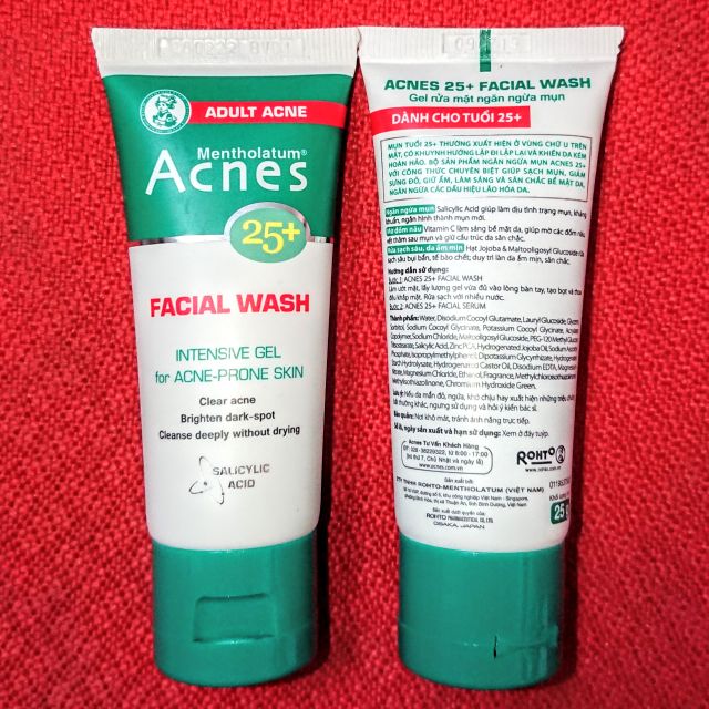 Gel rửa mặt ngừa mụn Acnes 25+ Facial Wash 25g