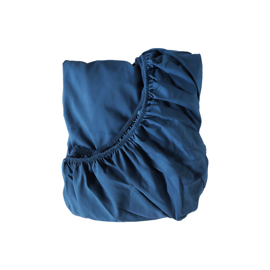 HomeBase HLS Bộ Trải giường ngủ Queen size 4 sản phẩm bằng Microfiber CANVA W106.68xD31xH198cm màu xanh nước biển