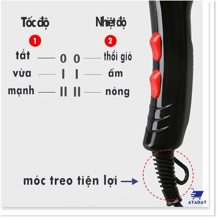 [FREESHIP] Máy Sấy Tóc Công Suất Lớn Tạo Kiểu DELIYA Chính Hãng, Máy Khò Tóc 2 Chiều Nóng Lạnh 2200w.