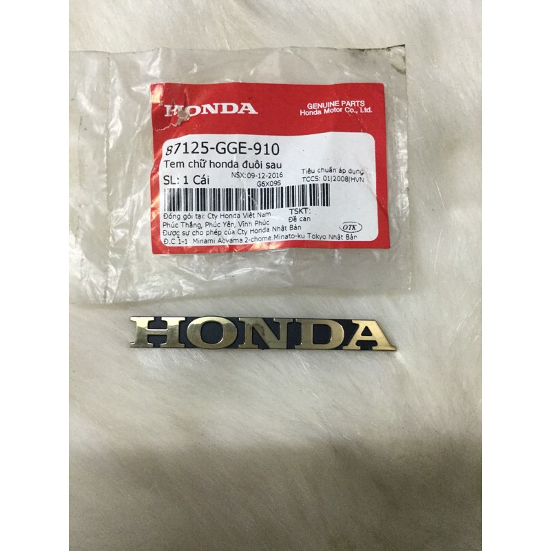 Tem Honda Vàng
