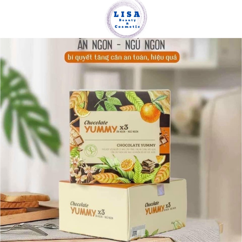 Kẹo Chocolate Yummy x3 - Giúp Tăng Cân, Ăn Ngon, Ngủ Ngon, Hộp 15 Viên.