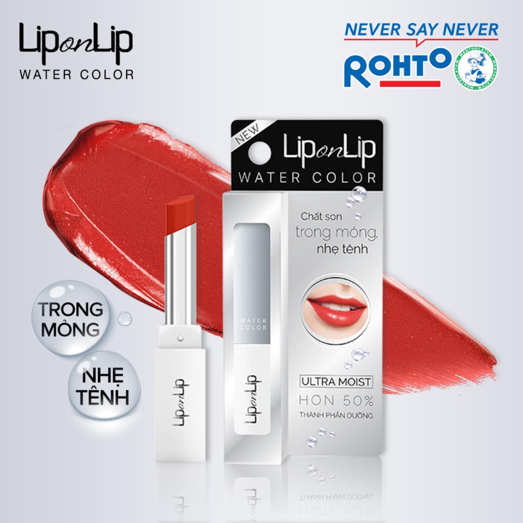 Son màu LIP ON LIP WATER COLOR PEACH ORANGE (CAM ĐÀO) 2.2 g + rửa mặt Hada Labo Advanced Nourish 20g