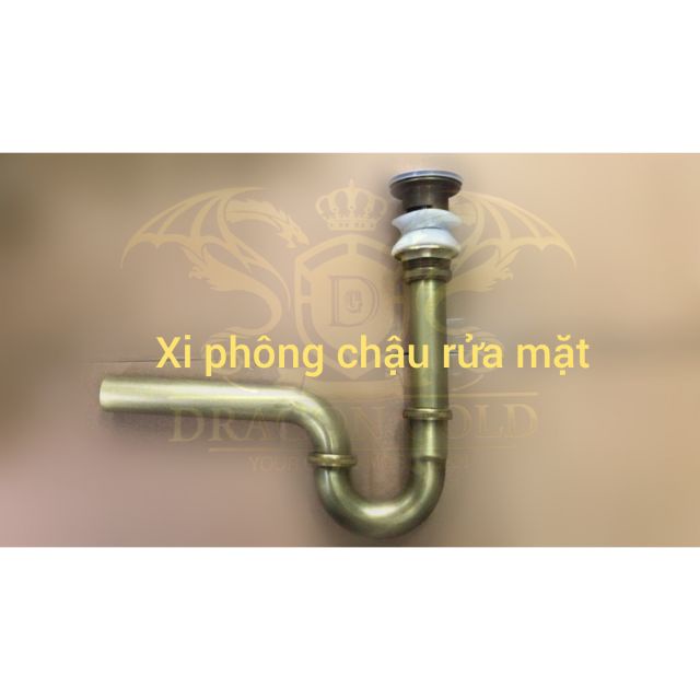 Xi phông chậu rửa mặt , bộ xả lavabo , cho chậu để bàn đá màu giả cổ ( xi phông giả cổ )