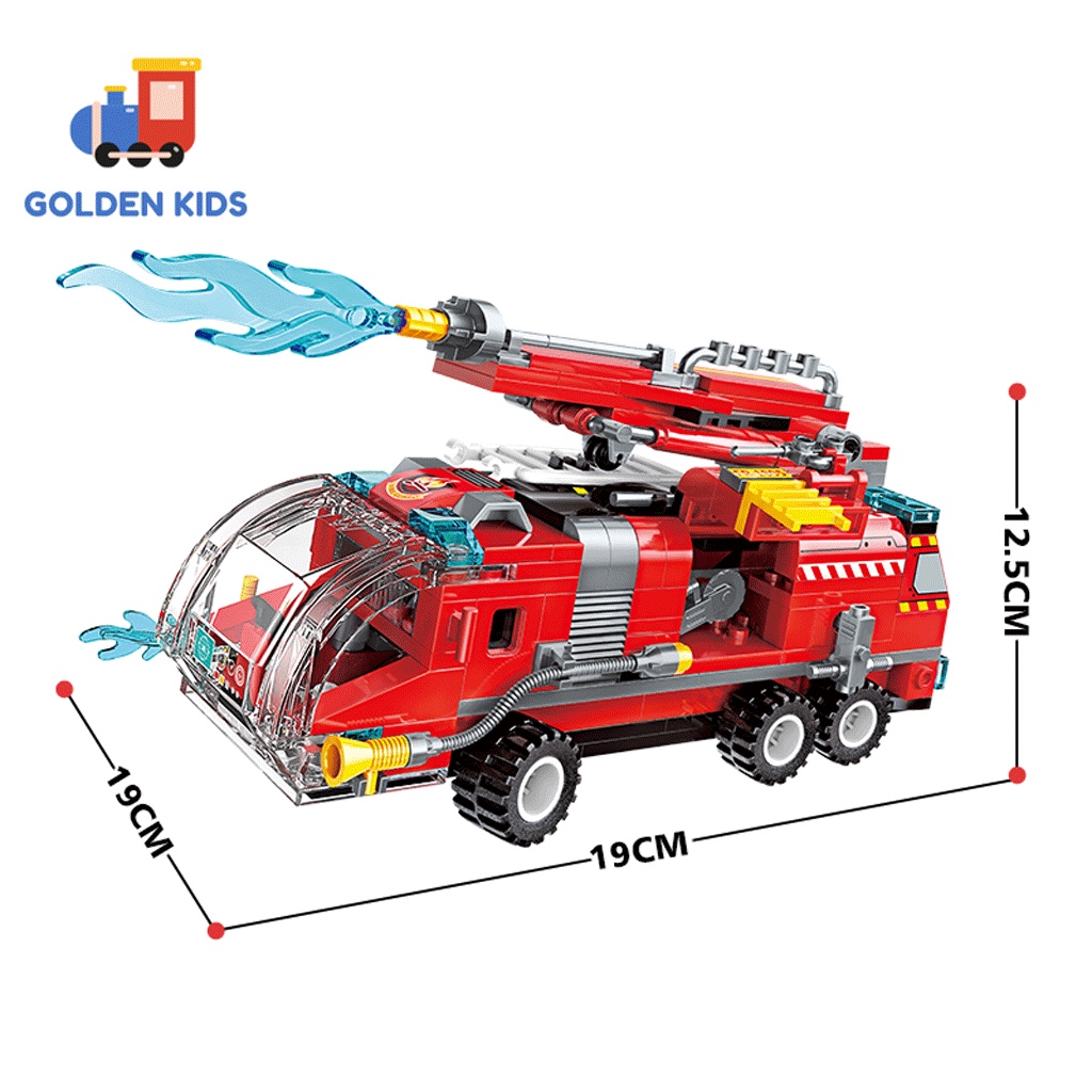 Đồ chơi lắp ráp xe cứu hỏa 8 trong 1- QMAN 1805 - Đồ chơi giáo dục
