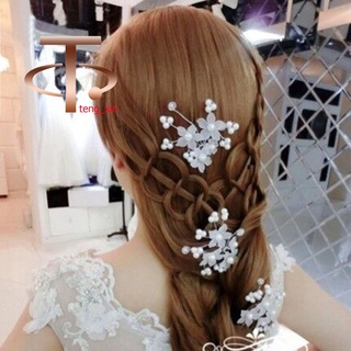 Hair Accessories Imitate Pearl Headdress Forehead White Plastic Flower Beads
