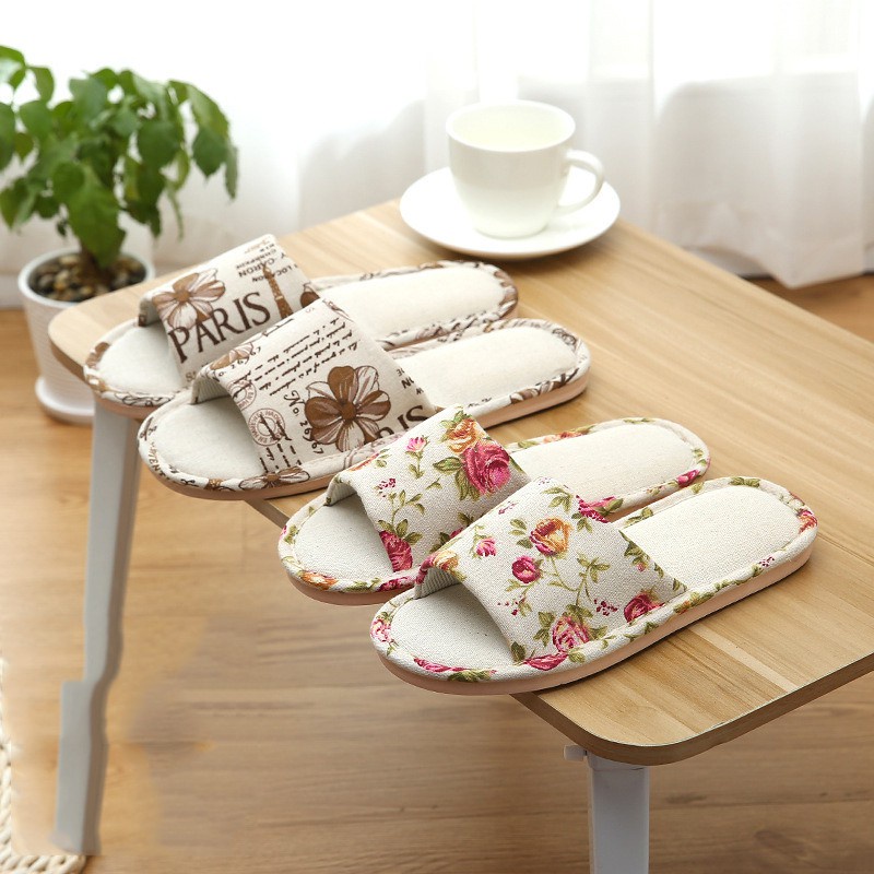 Dép lê nữ nam đi trong nhà mùa đông Hàn Quốc, Dép văn phòng siêu nhẹ, vải bố, siêu êm chống trơn trượt 88031