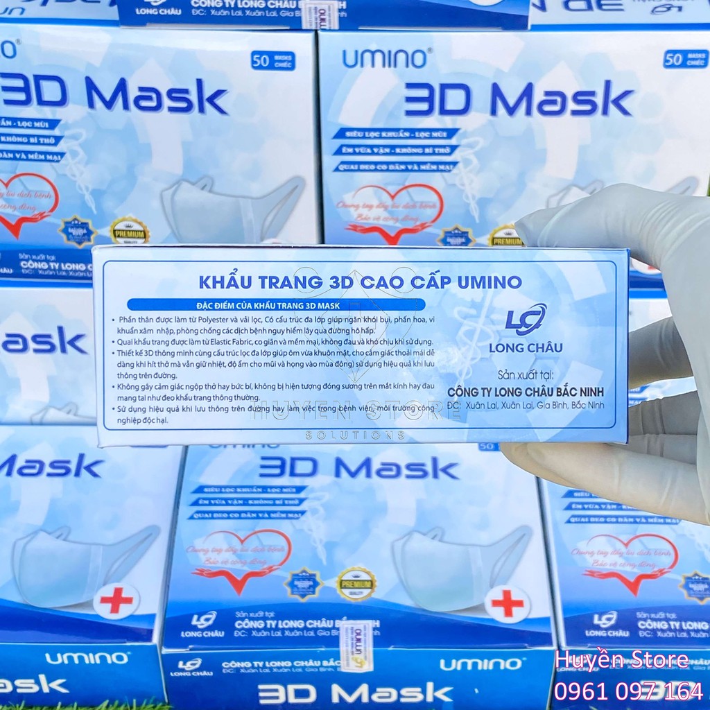 [GIÁ SỈ] Hộp khẩu trang 3D mask Umino - Công nghệ Nhật 50 cái