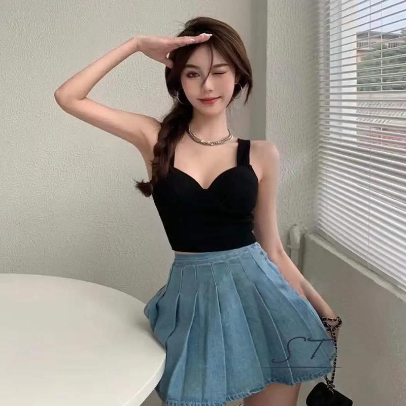 NFW-Women´s Seamless Bra Vest, Ultra Comfort Suspender V Neck Seamless Gathered Bralette Tank Tops