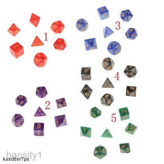 Siêu giảm giá bộ 7 con xí ngầu đa giác cho chơi game dungeons and dragons d20 d12 d10 d8 d6 d4 kèm ly lắc