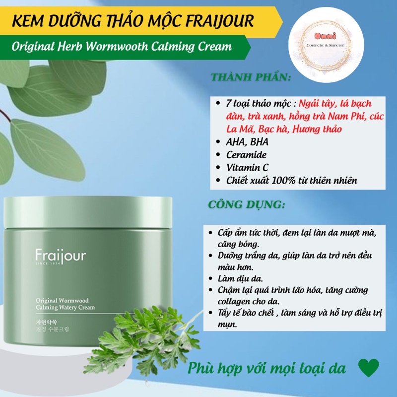 Kem dưỡng ngải cứu thảo mộc/gạo /sáp ong Fraijour mẫu mới