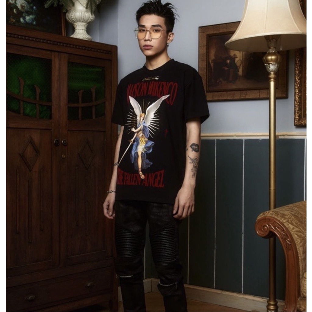 Áo tay ngắn, áo phông MIKENCO in 3D hình thiên thần vải 100%cotton