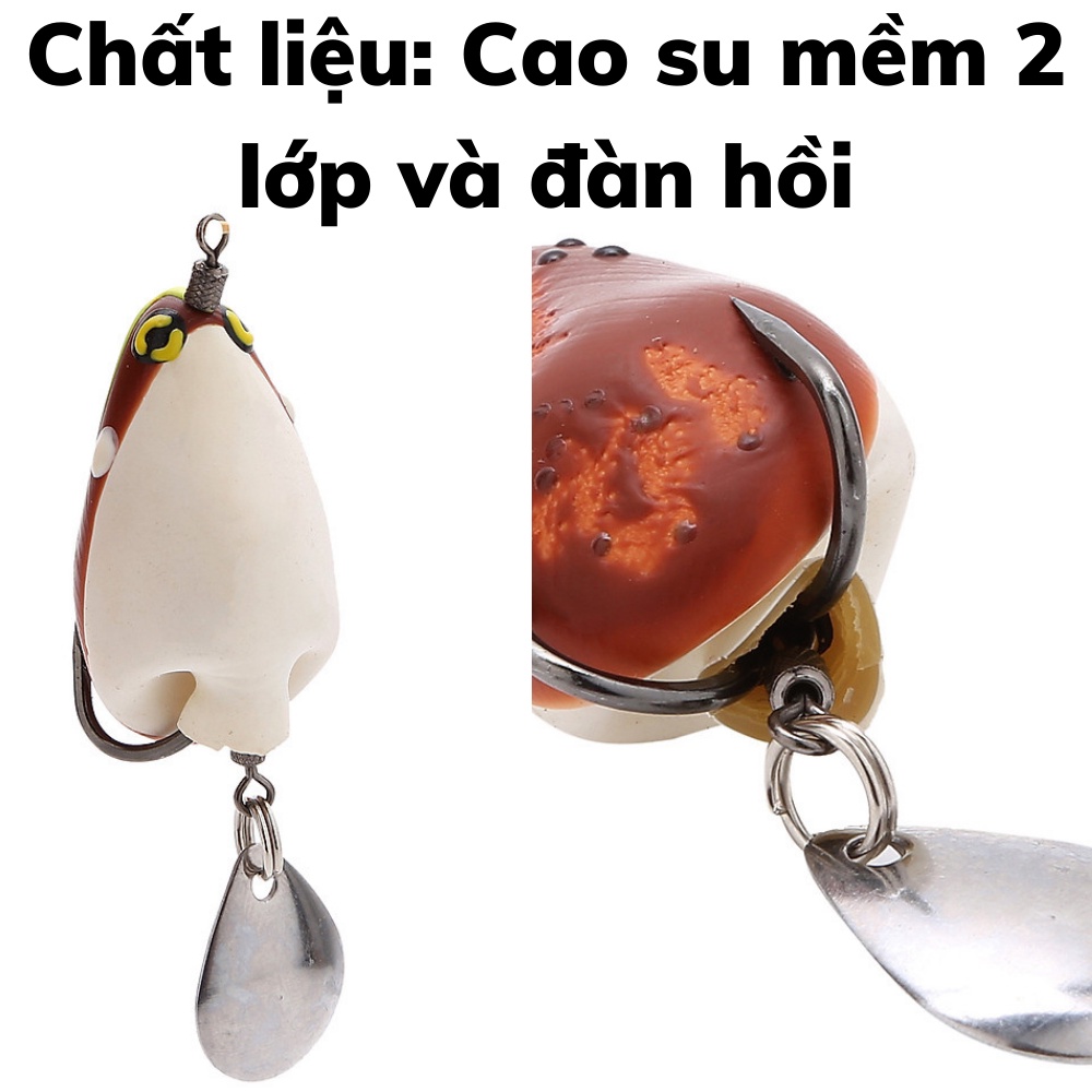 Nhái hơi câu lure V1 Bull nặng 7g có thìa, nhái giả frog toon thái lan mồi câu cá lóc cá chuối cá tràu nhạy nhất