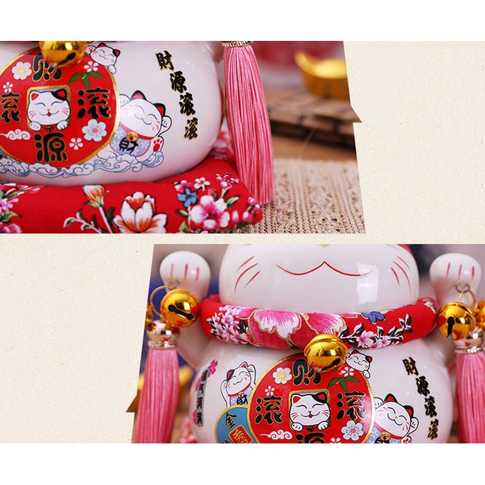 Mèo thần tài 14cm Tấn Tài Tấn Lộc gốm sứ cao cấp - Mèo may mắn chiêu tài | BigBuy360 - bigbuy360.vn