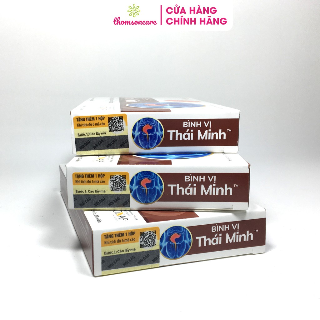 Bình Vị Thái Minh - Hỗ trợ ngăn ngừa loét dạ dày - Hộp 20 viên - mua 6 tặng 1 bằng tem tích điểm