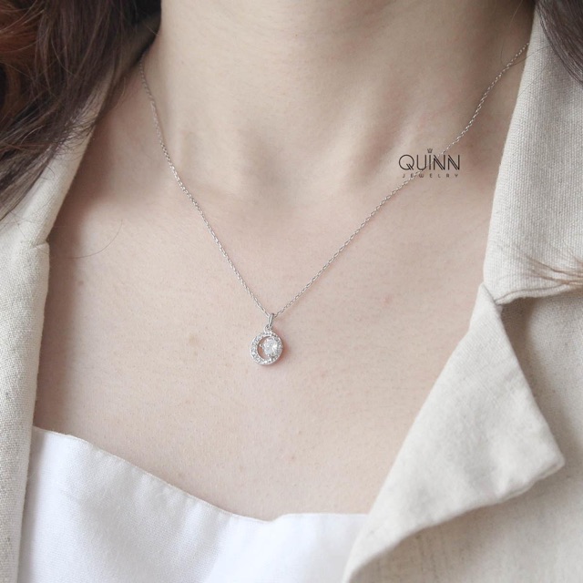 Dây chuyền Moonie  dây chuyền bạc nữ mặt trăng đính đá Quinn