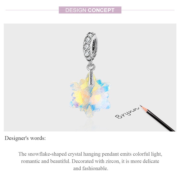 Hạt phụ kiện trang sức Bamoer Scc1979 hình bông tuyết nhiều màu bằng bạc 925 4.5mm dùng làm đồ trang sức thủ công