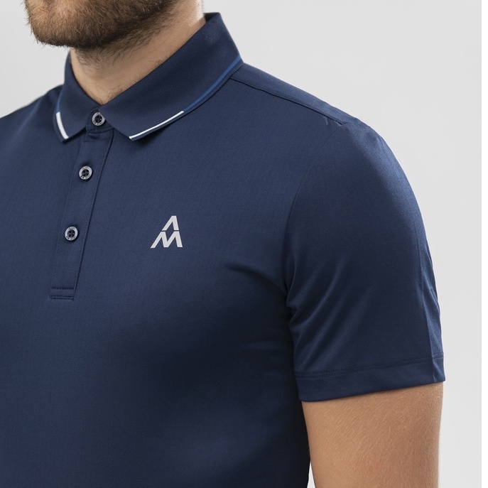 Áo Polo Nam Ngắn Tay Cổ Bo Dệt Phối Kẻ, Chất Liệu Thoáng Khí, Nhanh Khô, Không Bai Xù, Co Giãn Tốt AM SPORT1 PLM211