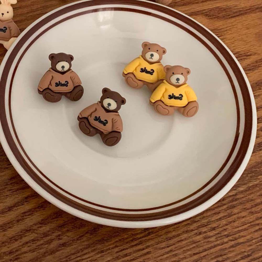 JARRED Bông Tai Mạ Bạc 925 Hình Thỏ / Gấu Hoạt Hình Dễ Thương Phong Cách Hàn Quốc