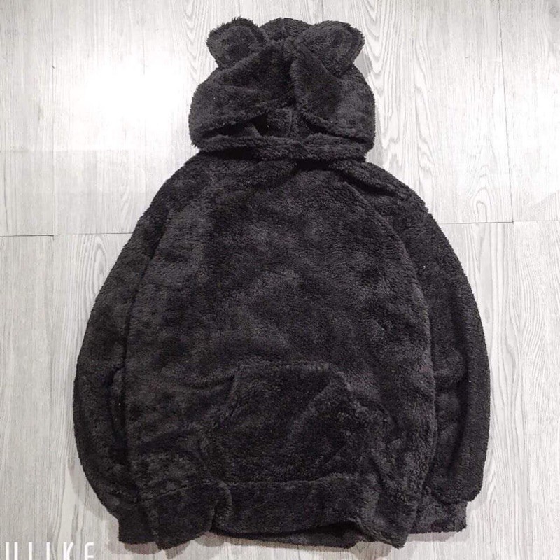 áo hoodie lông mũ tai gấu túi bụng không khoá kéo | WebRaoVat - webraovat.net.vn