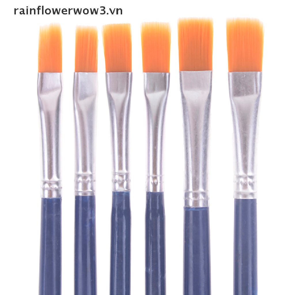 Bộ 6 Cọ Vẽ Màu Nước Bằng Sợi Nylon Chuyên Dùng