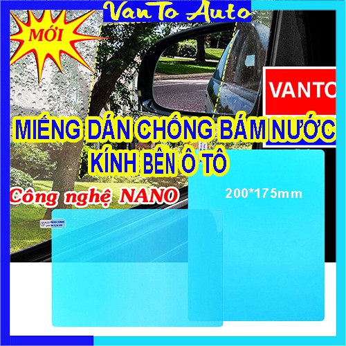 ⚡Video Thật⚡ Bộ 2 Miếng Dán Chống Bám Nước Kính Ô Tô - Miếng Dán Chống Mưa Ô Tô, Công Nghệ Nano Hiệu Quả Cao