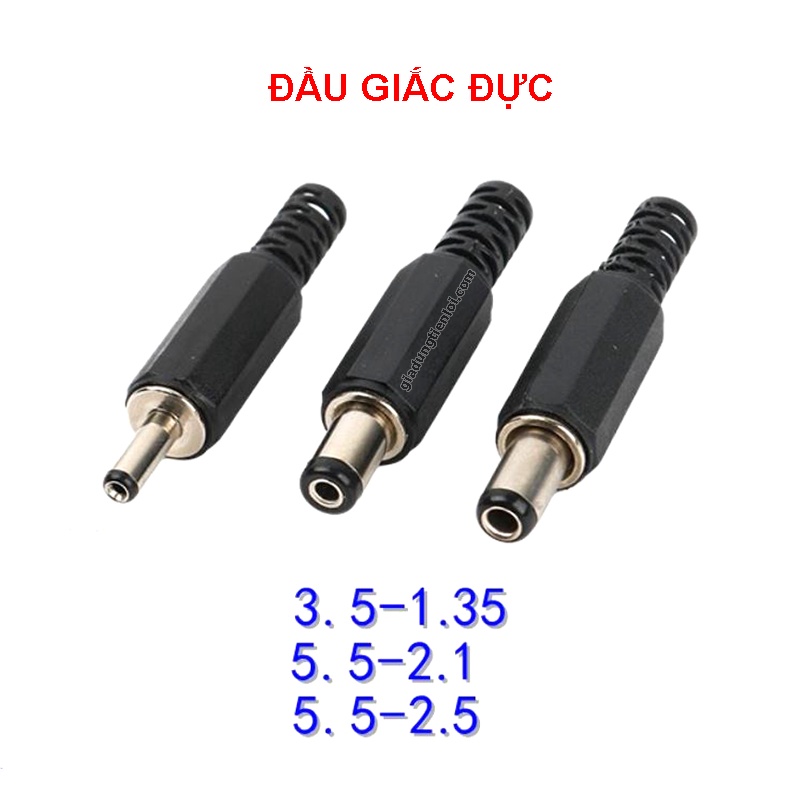 Đầu giắc DC5509 5.5x2.1mm 5.5x2.5mm 3.5x1.3mm - chân nối DC