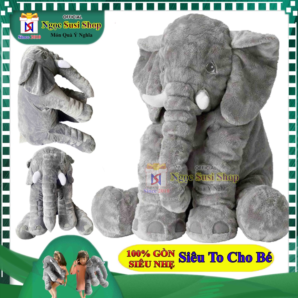 Gấu Bông Con Voi Đáng Yêu Cho Bé SIZE TO NHA SIZE 65cm [BÁN LẺ GIÁ SỈ]