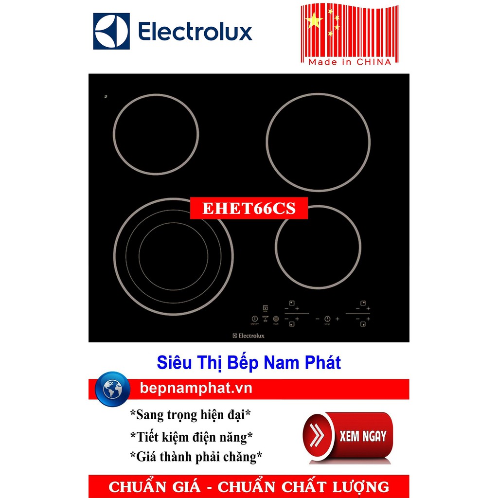 Bếp hồng ngoại bốn vùng nấu Electrolux EHET66CS sản xuất Trung Quốc
