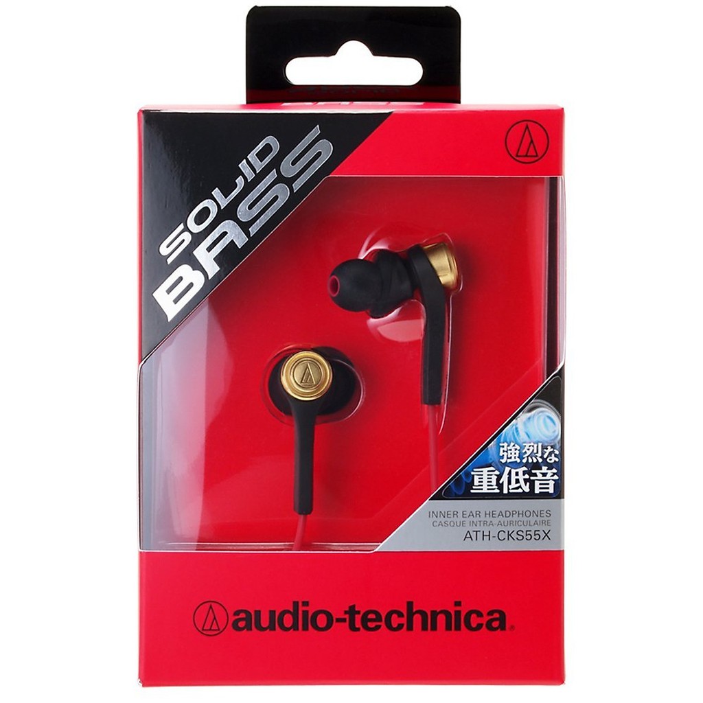Tai nghe In-ear Solid Bass Audio Technica ATH-CKS55X (Black Red)