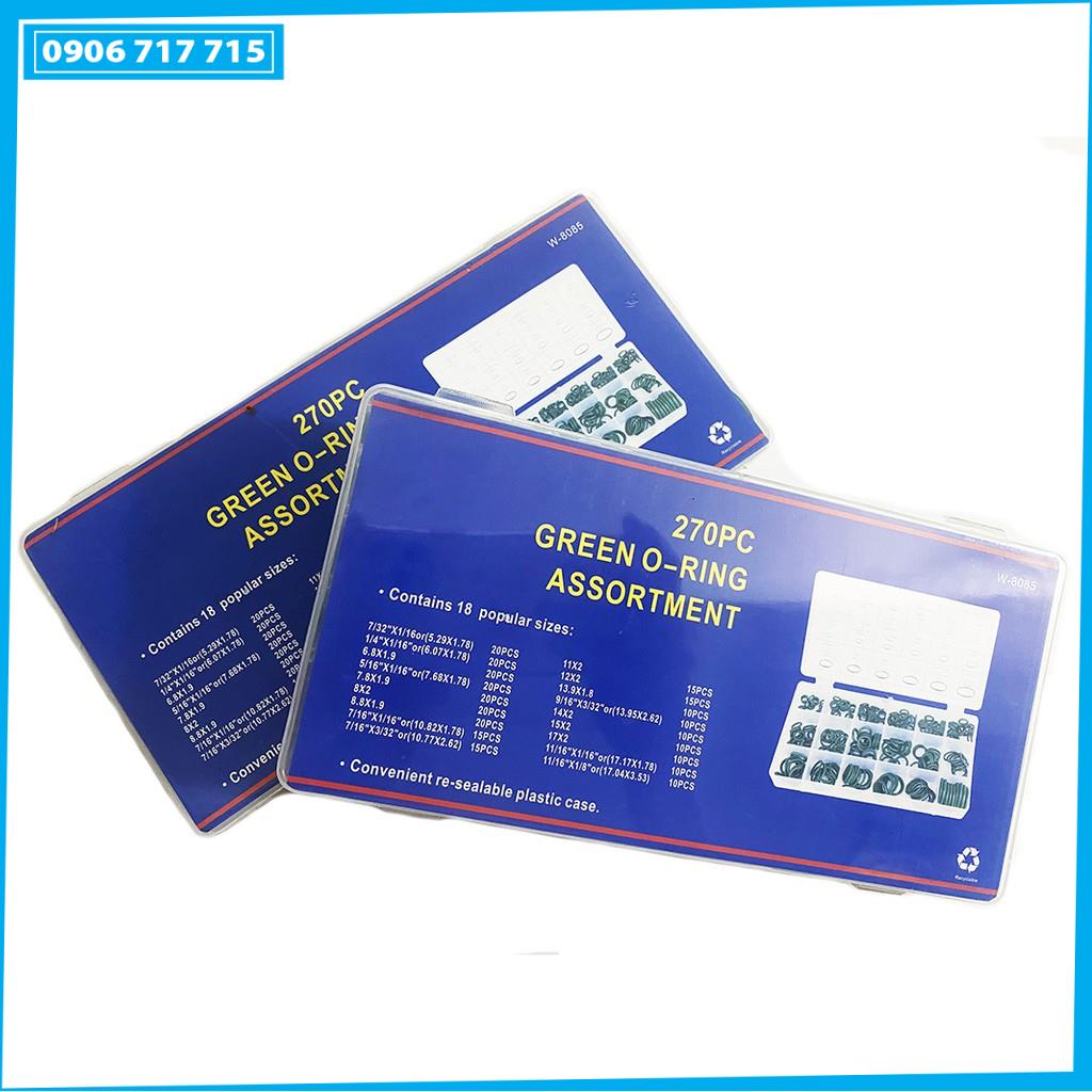 Hộp Ron, gioăng, doang, phom, pon cao su 270 chiếc, 18 kích cỡ