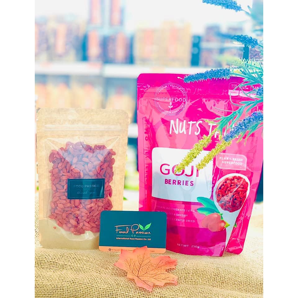 Quả Câu kỷ tử đỏ sấy khô pha trà, không đường - Thương hiệu Nuts Talk 250g