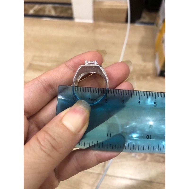 Nhẫn bạc nam nam đá ổng đá chủ 6 ly bạc 950 cao cấp-Minh Tâm Jewelry