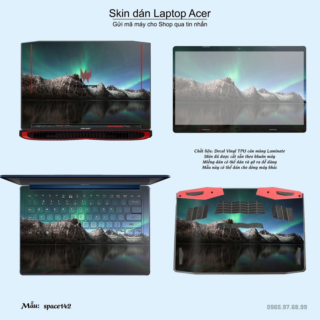 Skin dán Laptop Acer in hình không gian nhiều mẫu 24 (inbox mã máy cho Shop)