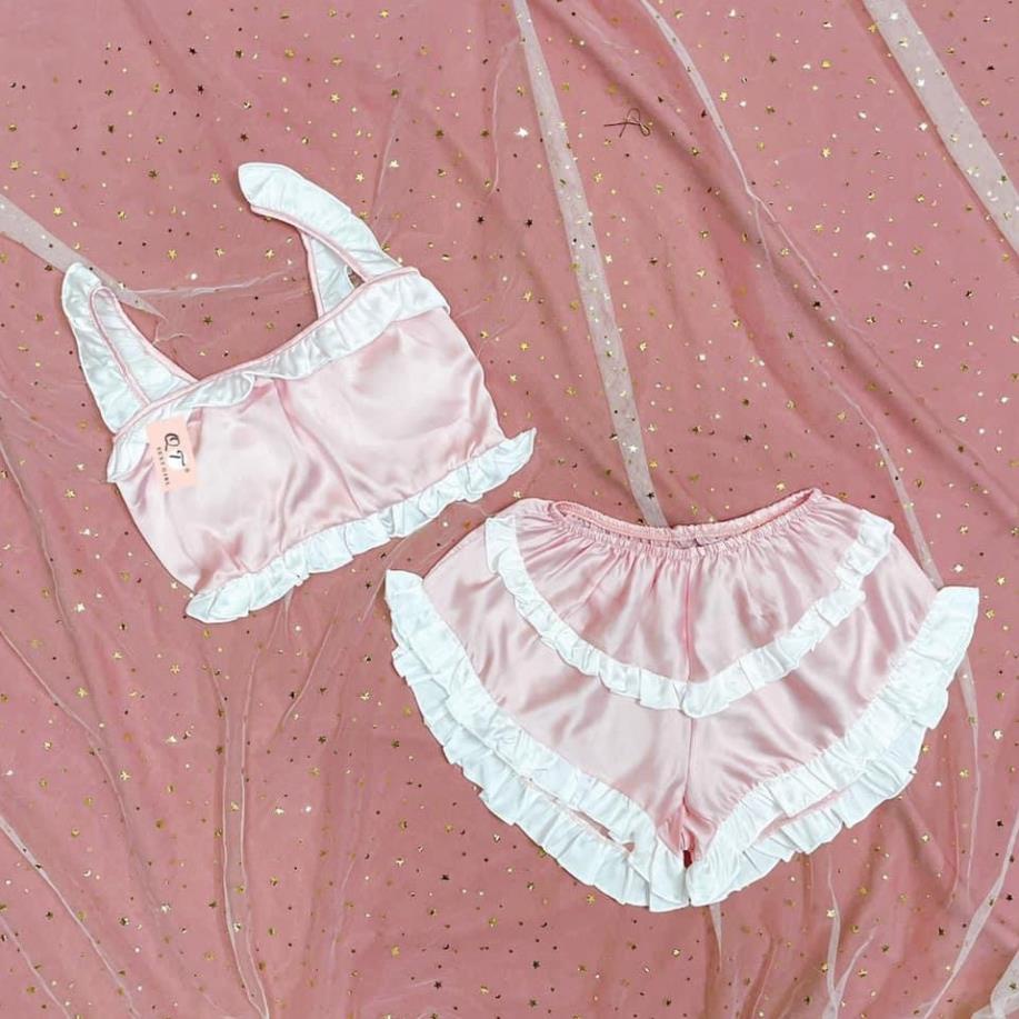 Đồ Ngủ Sexy 2 Dây Viền Bèo Có Mút Ngực, Sau Áo Có Bo Chun Ôm Eo, Chất Liệu Satin Lụa, Đủ 8 Màu Cho Nàng Lựa có video | BigBuy360 - bigbuy360.vn