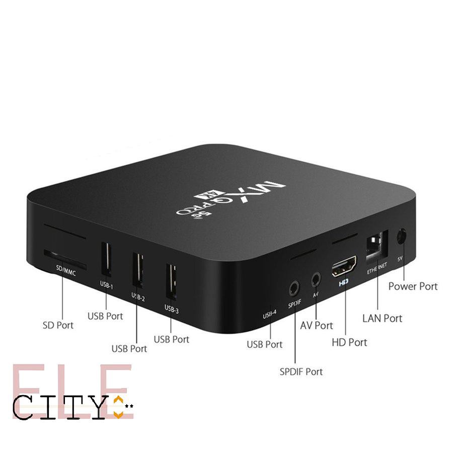 Hộp TV giải mã tín hiệu MXQPRO5G 4K thông minh phát đa phương tiện trên mạng điều khiển từ xa dành cho gia đình