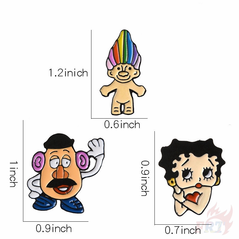 Ghim cài áo hình Troll Doll / Mr. Potato / Betty Boop dễ thương