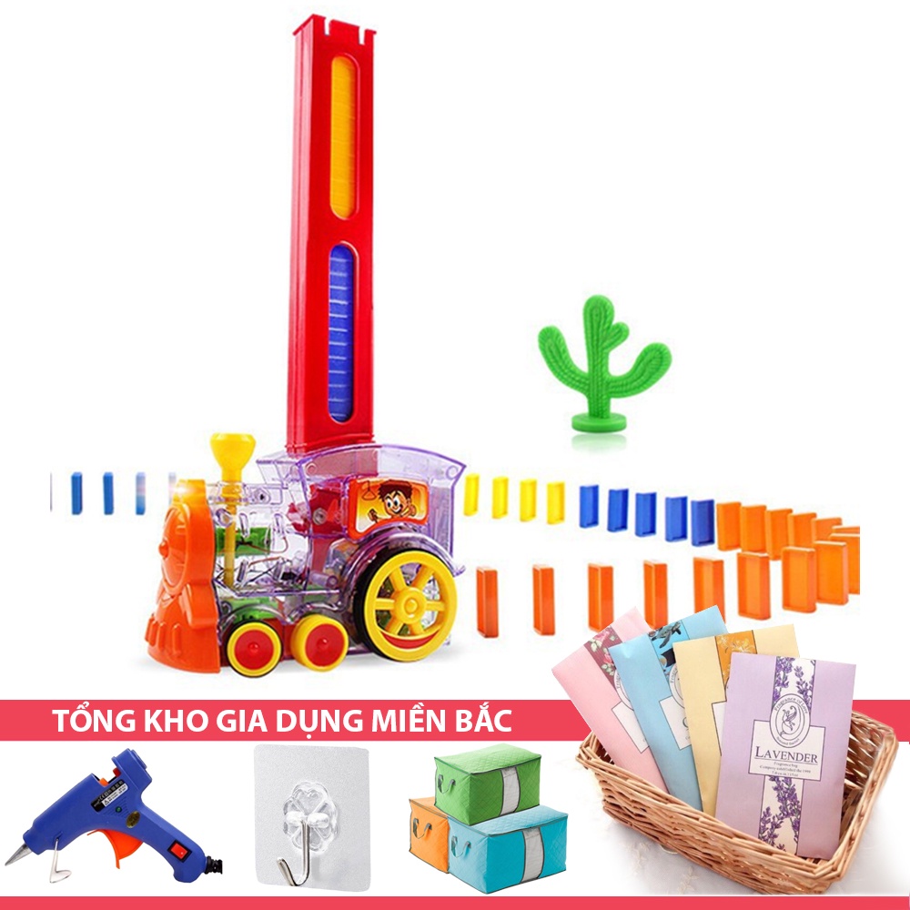 [Tổng Kho Sỉ] (Kèm Bộ Thanh Domino) Đồ Chơi Tàu Hỏa - Xe Lửa Xếp DOMINO Tự Động, Phát Nhạc Thông Minh Cho Bé Yêu