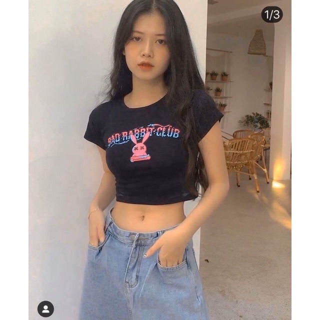 [ Mã WASTAPR giảm 10K đơn 50K] Áo croptop In BAD RABBIT CLUB | BigBuy360 - bigbuy360.vn