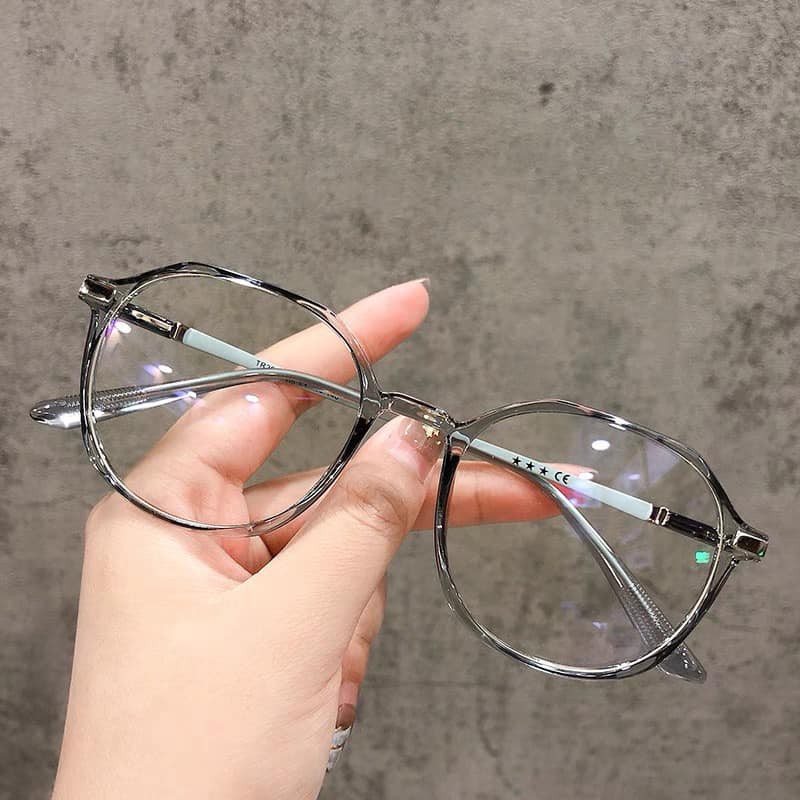 Kính Mắt Gọng Tròn Dễ Thương Ngăn Ánh Sáng Xanh Bảo Vệ Mắt Thời Trang Cho Nữ - Kèm Hộp