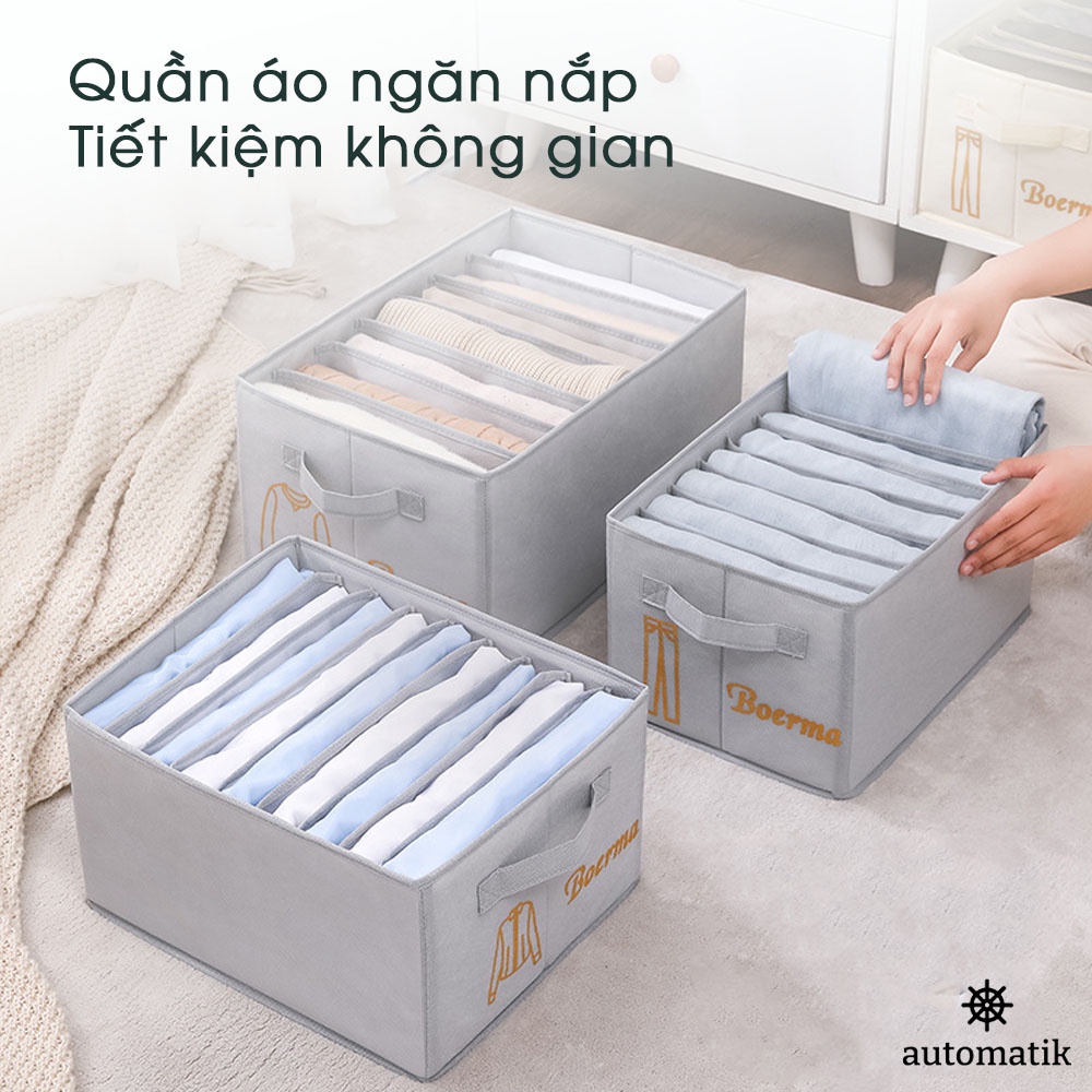 Hộp Đựng Quần Áo Chia Ngăn, Hộp Vải Đựng Đồ Lót Nhiều Ngăn, Quần Jean, Áo, Khăn Đa Năng - Automatik