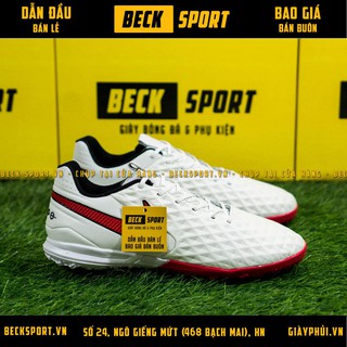 Giày Bóng Đá Tiempo Legend 8 Pro Trắng Vạch Đỏ TF