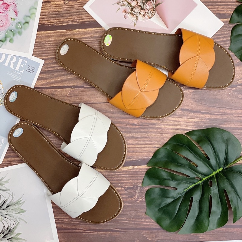 Dép nữ quai bản chiếc lá to