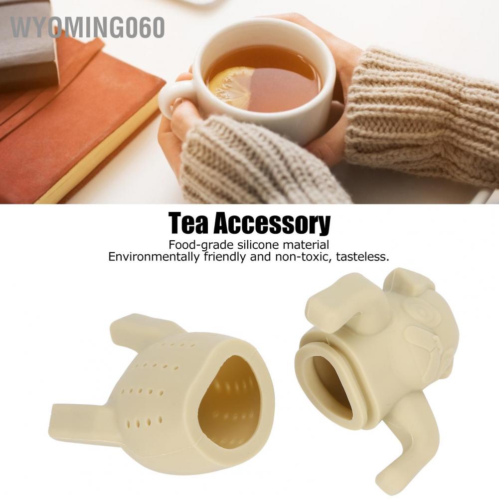 Wyoming060 Cute Dog Shape Tea Strainer Silicone Leaf Infuser Filter for Home Office Use Beige