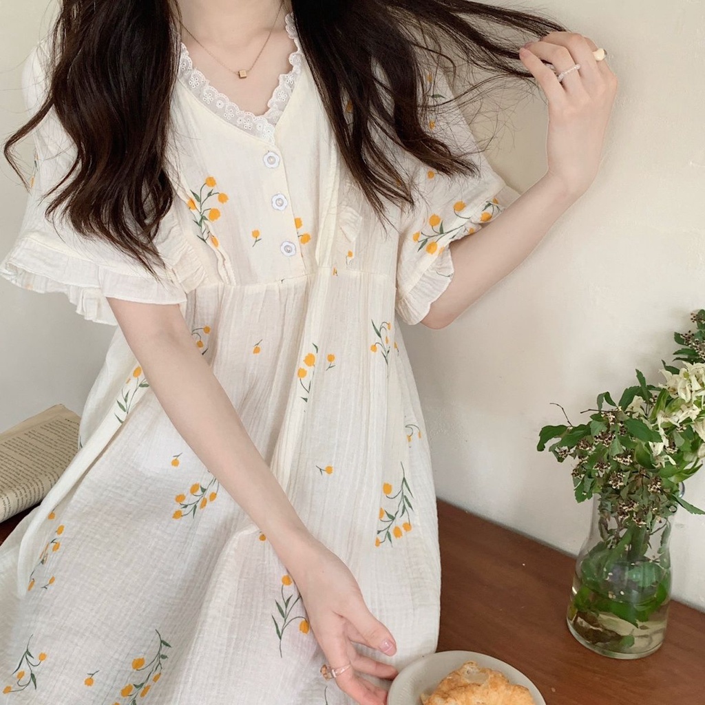 Bộ Đồ Ngủ kimono Ngắn Tay plus size In Họa Tiết Thời Trang Mùa Hè Cho Nữ
