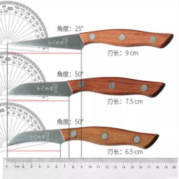 Combo bộ 3 tỉa dau củ quả cán gỗ