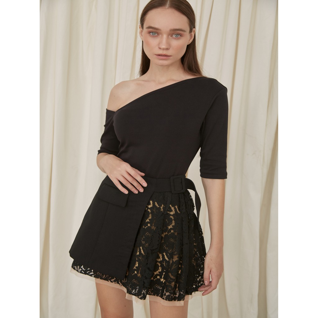 COCO SIN - Chân Váy Đen Phối Ren | BigBuy360 - bigbuy360.vn